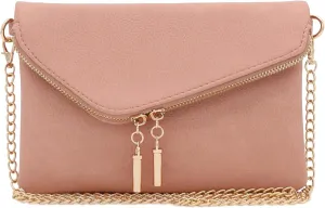 FashionPuzzle Envelope Wristlet Clutch Crossbody Bag with Chain Strap