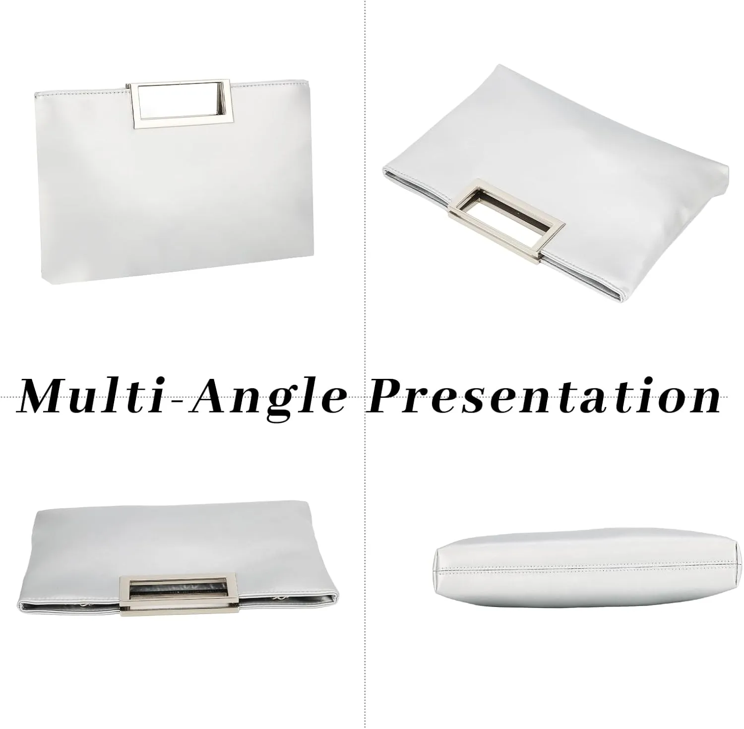 Fecialy Clutch Purses for Women Formal Fashion PU Leather Evening Bag Stylish Handbag with Chain for Wedding Prom Bridal