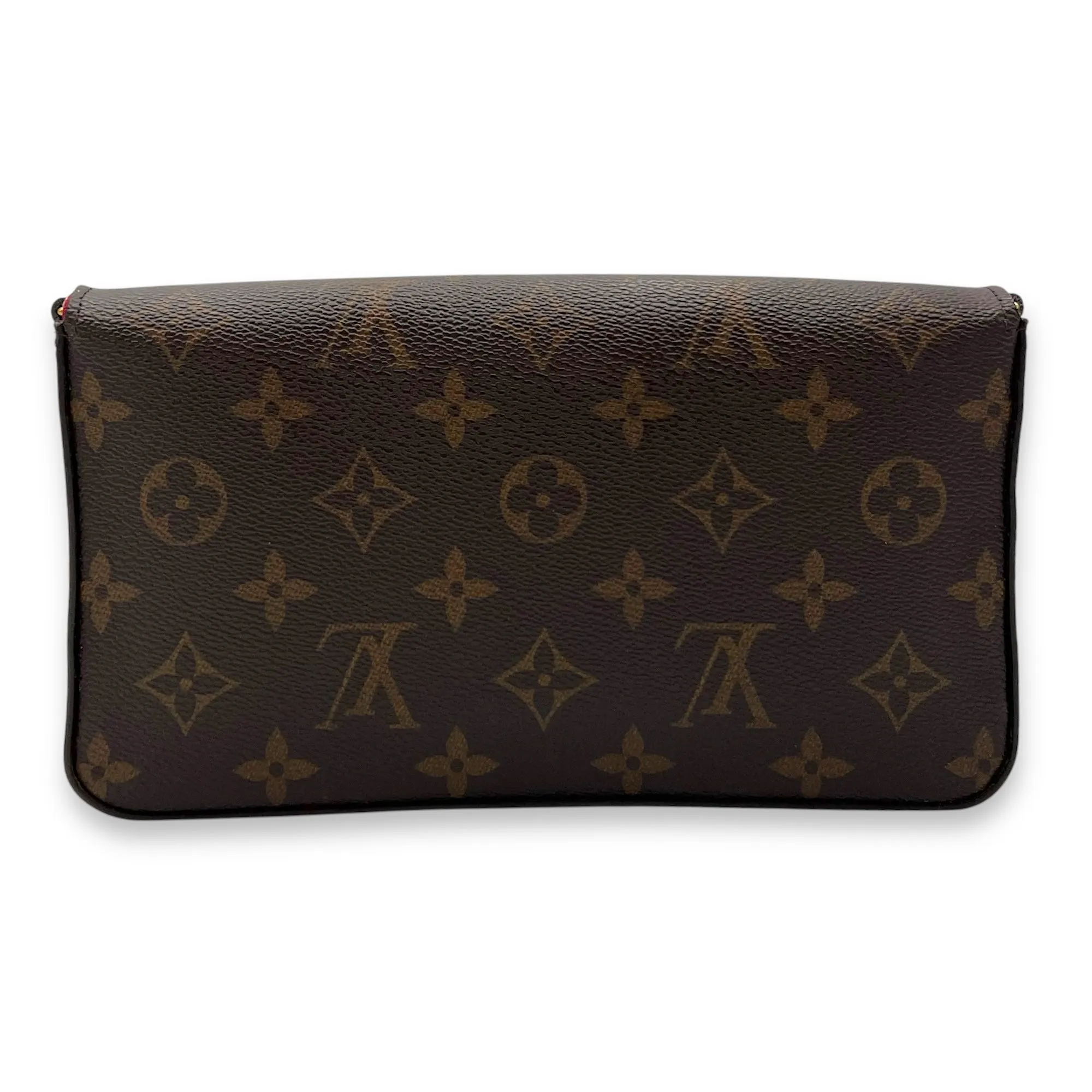 Felicie Crossbody Bag Brown in Monogram Coated Canvas, Gold hardware