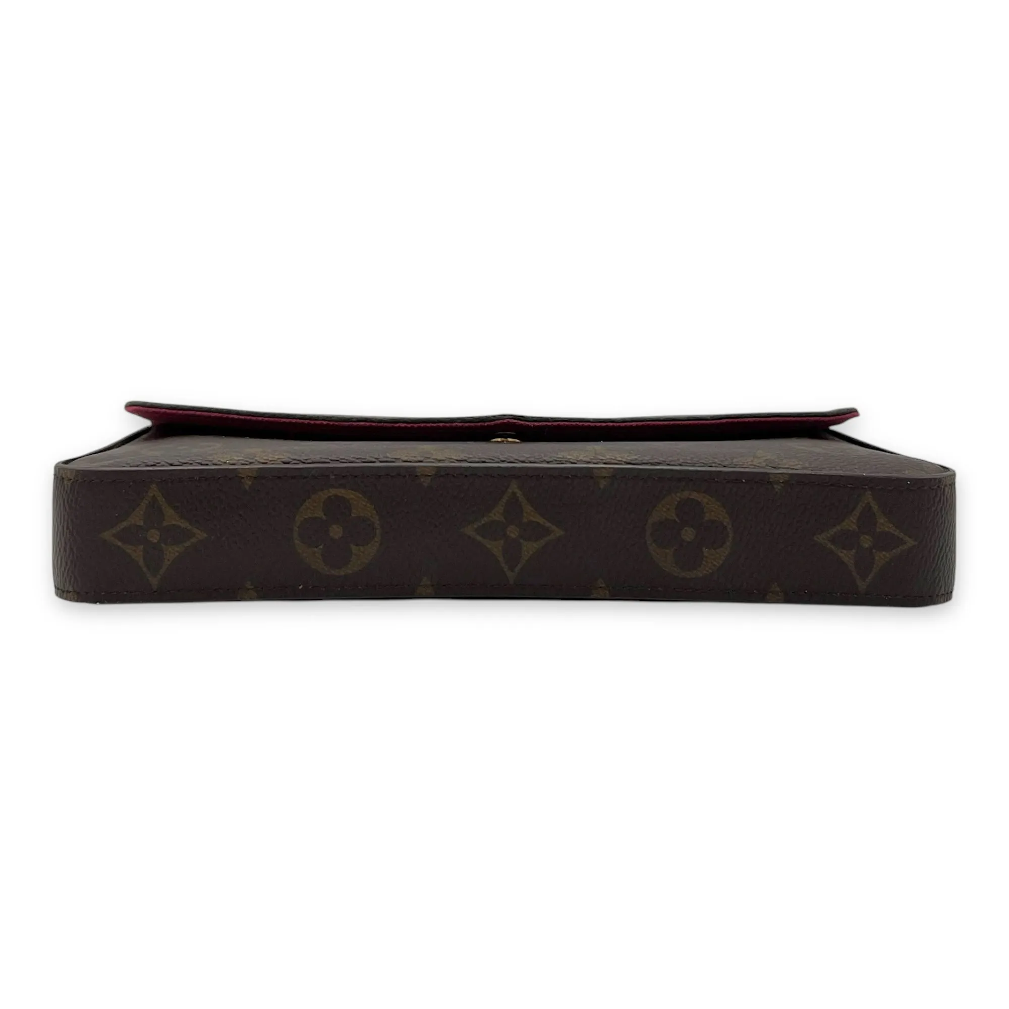 Felicie Crossbody Bag Brown in Monogram Coated Canvas, Gold hardware