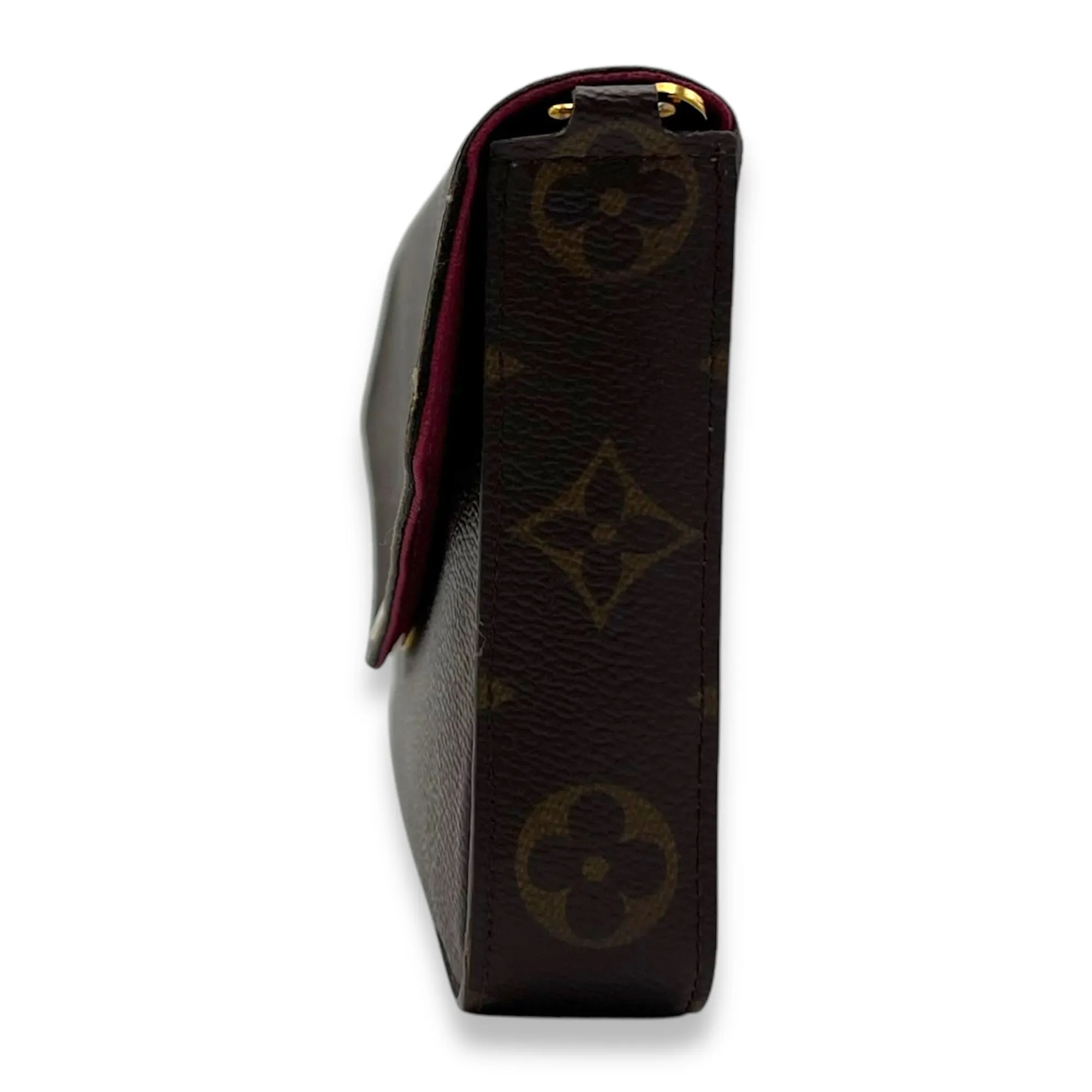Felicie Crossbody Bag Brown in Monogram Coated Canvas, Gold hardware