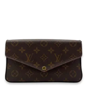 Felicie Crossbody Bag Brown in Monogram Coated Canvas, Gold hardware