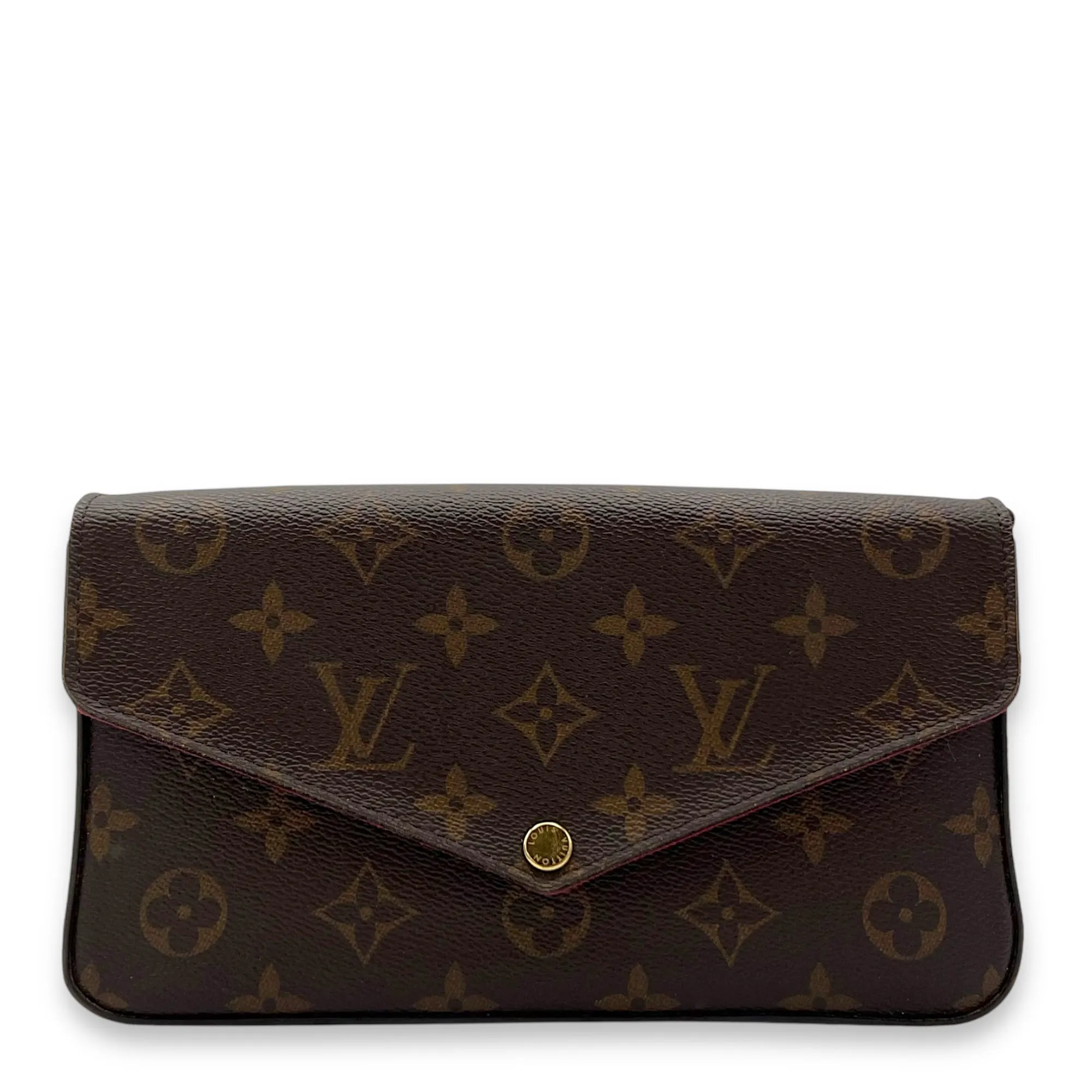 Felicie Crossbody Bag Brown in Monogram Coated Canvas, Gold hardware