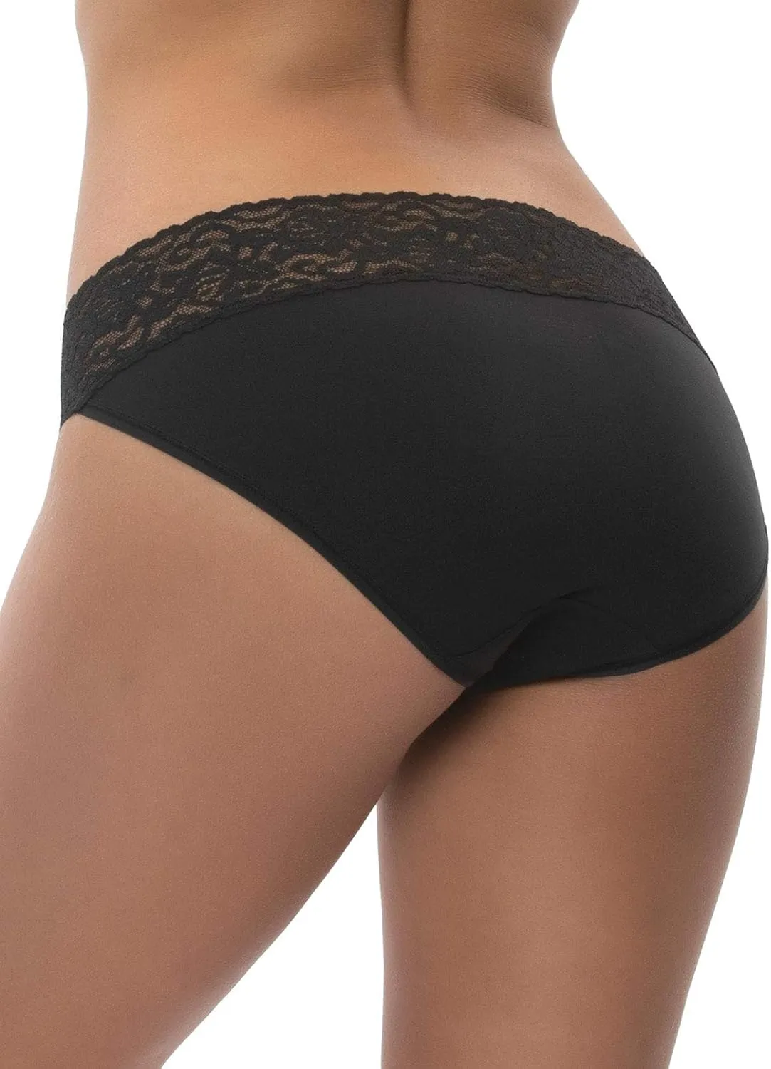 Felina Stretchy Lace Trimmed Bikini Underwear - Sexy Underwear for Women, Bikini Panties, Seamless Panties (5-Pack)