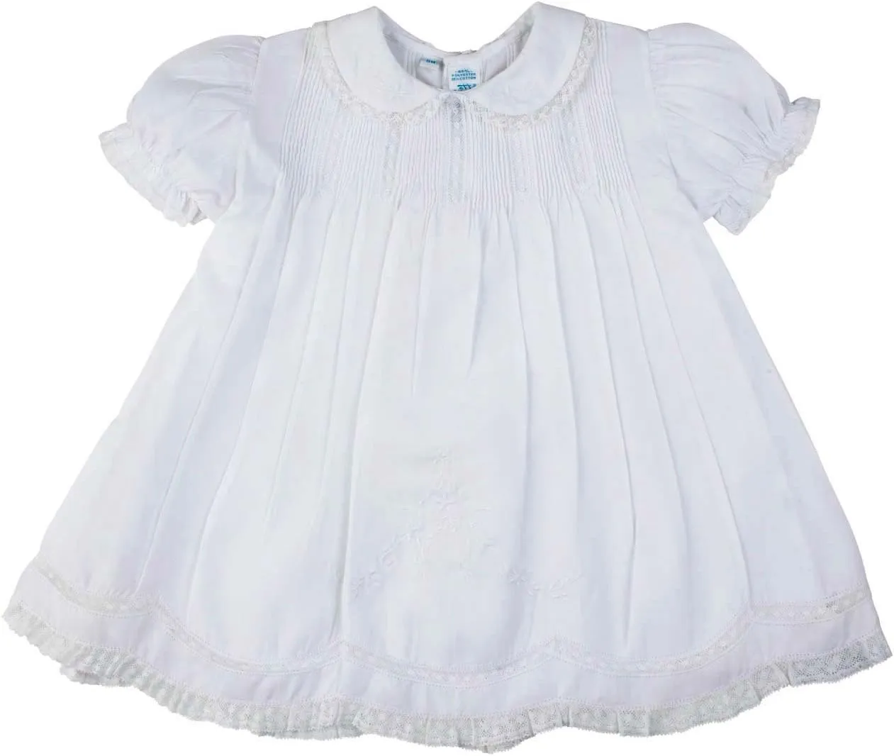 Feltman Brothers Baby-Girls Solid Embroidered Slip Dress with Collar 3M