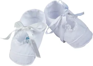 Feltman Brothers White Lace Trimmed Baby Girl Booties, 0-9m