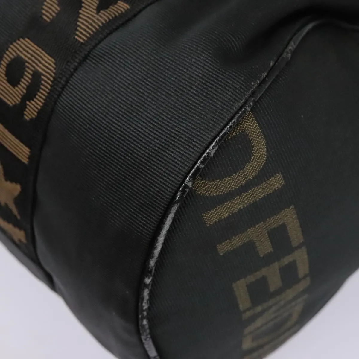 FENDI Boston Bag Nylon 2way Black Gold bs18016