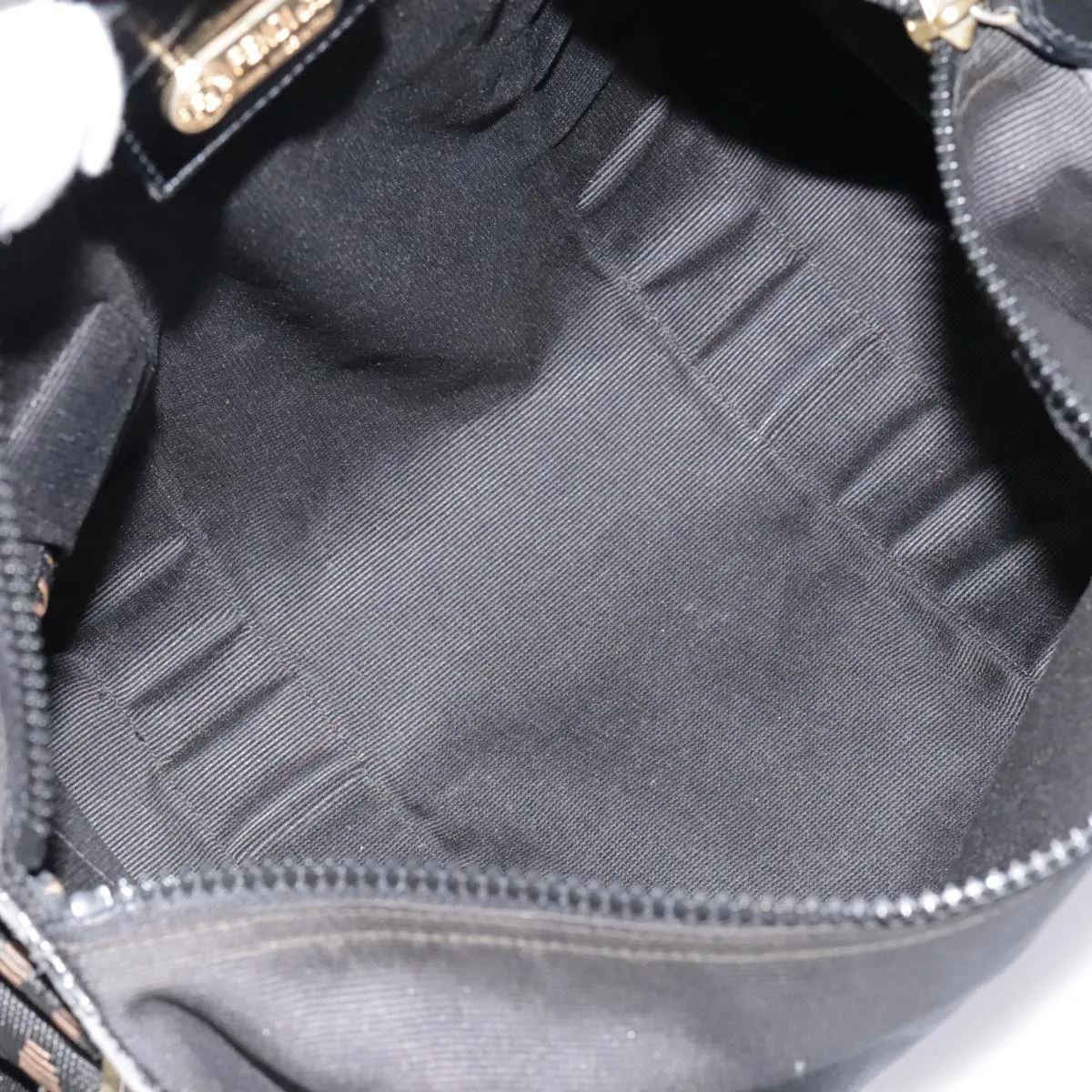 FENDI Boston Bag Nylon 2way Black Gold bs18016