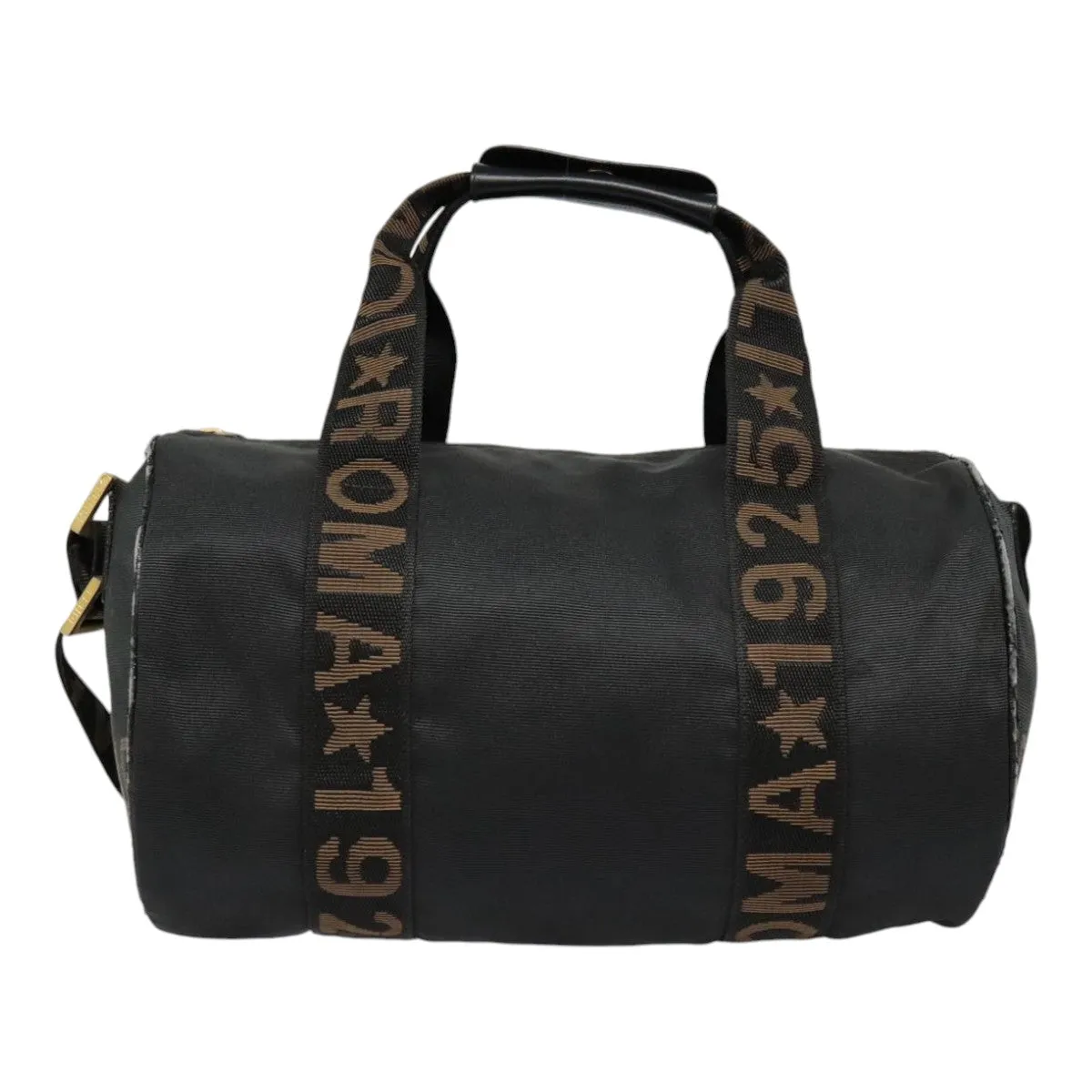 FENDI Boston Bag Nylon 2way Black Gold bs18016