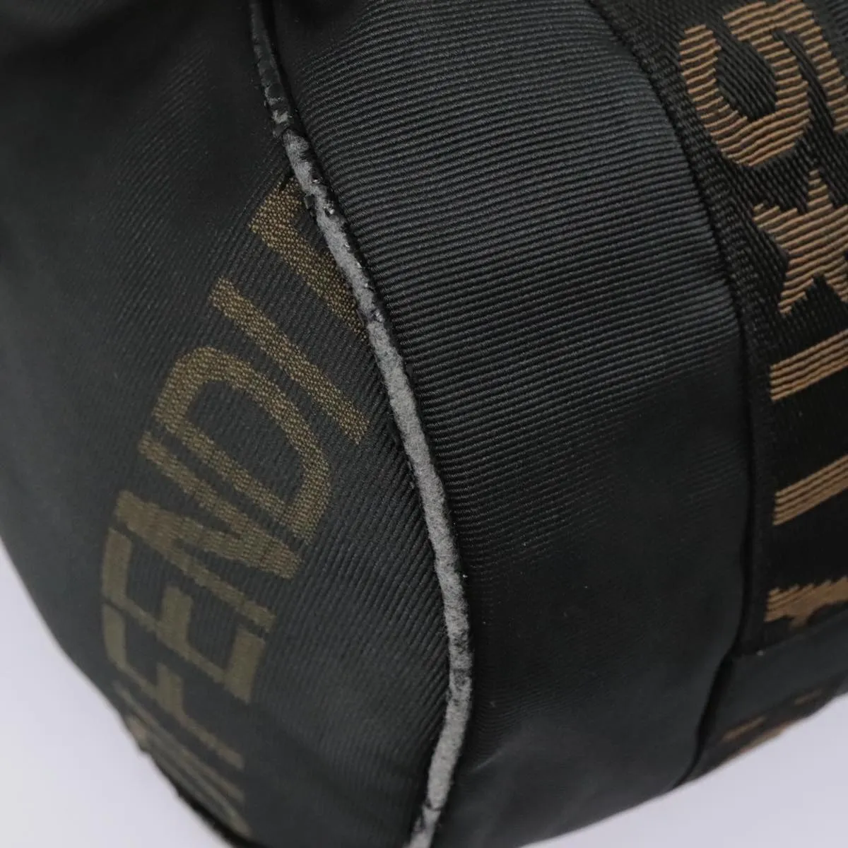 FENDI Boston Bag Nylon 2way Black Gold bs18016