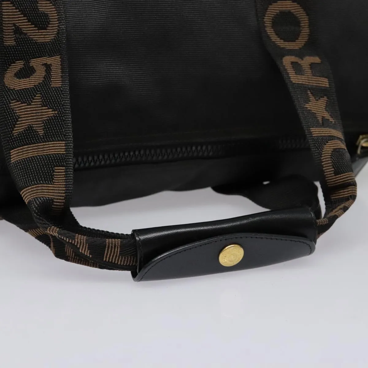 FENDI Boston Bag Nylon 2way Black Gold bs18016