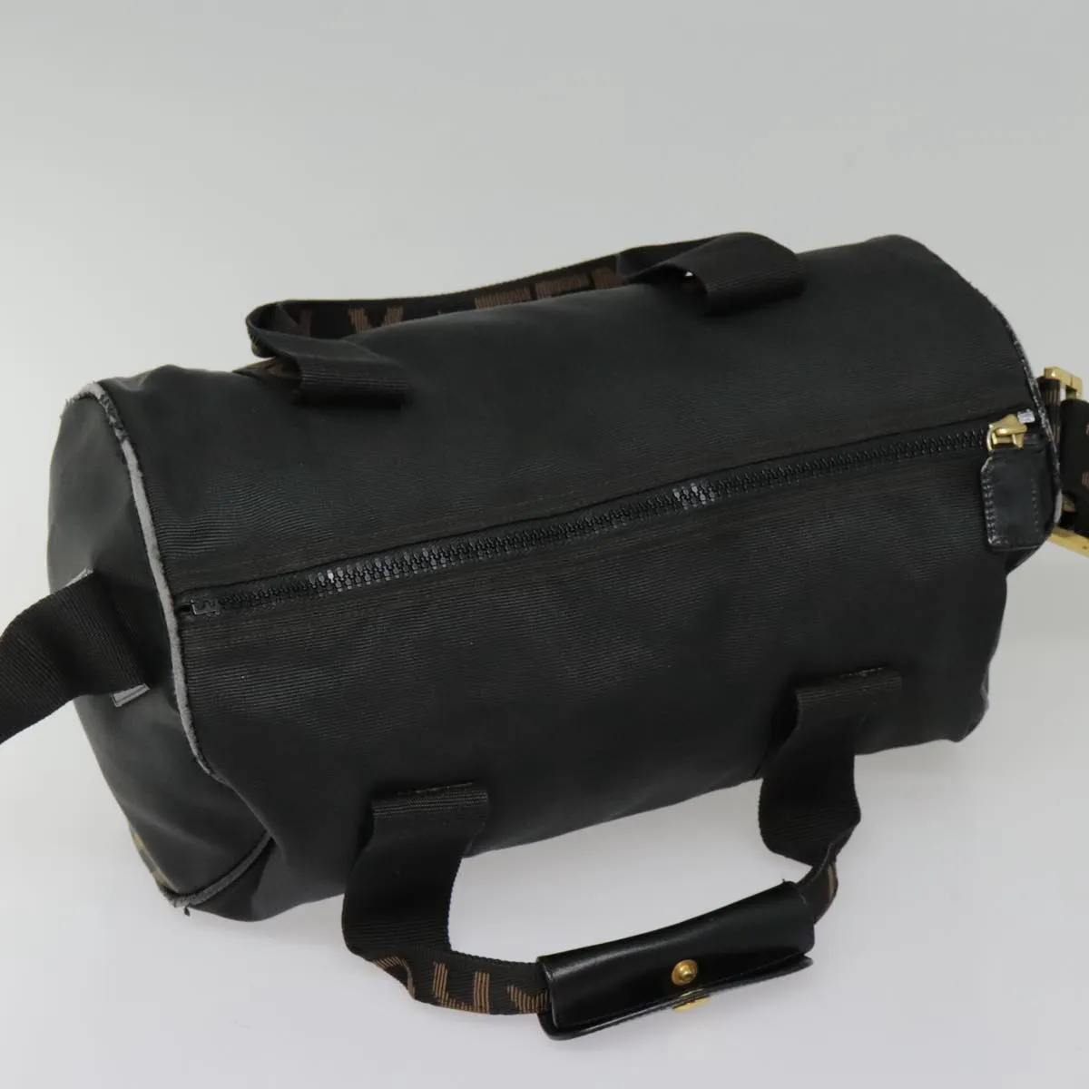 FENDI Boston Bag Nylon 2way Black Gold bs18016
