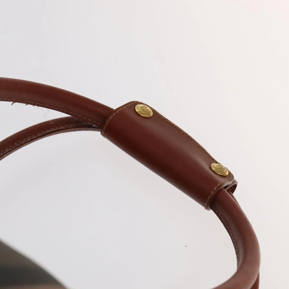 FENDI Pecan Canvas Boston Bag Brown Black Gold fm4002