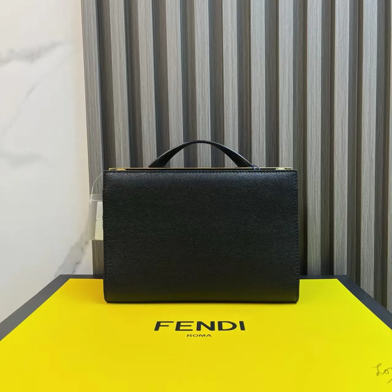 Fendi Peekaboo Black Studded Leather Shoulder Bag