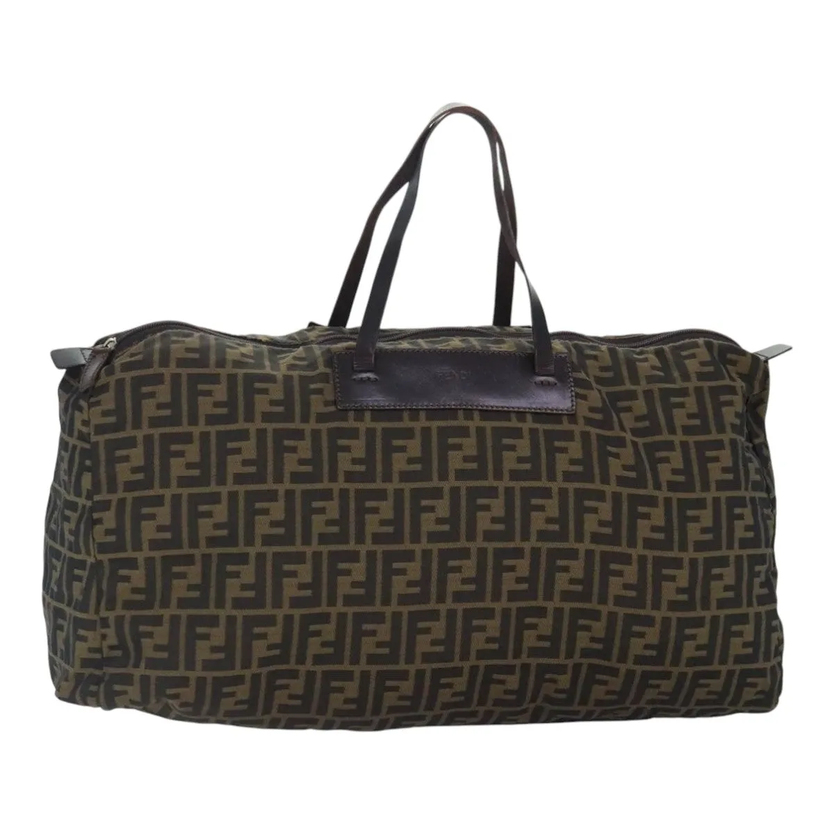 FENDI Zucca Canvas Boston Bag Brown hk1658