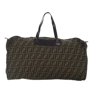 FENDI Zucca Canvas Boston Bag Brown hk1658