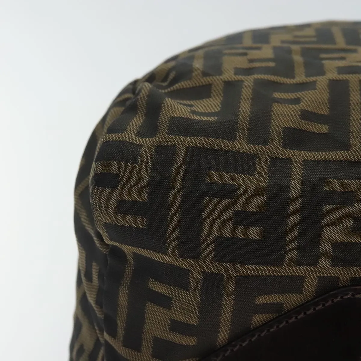 FENDI Zucca Canvas Boston Bag Brown hk1658