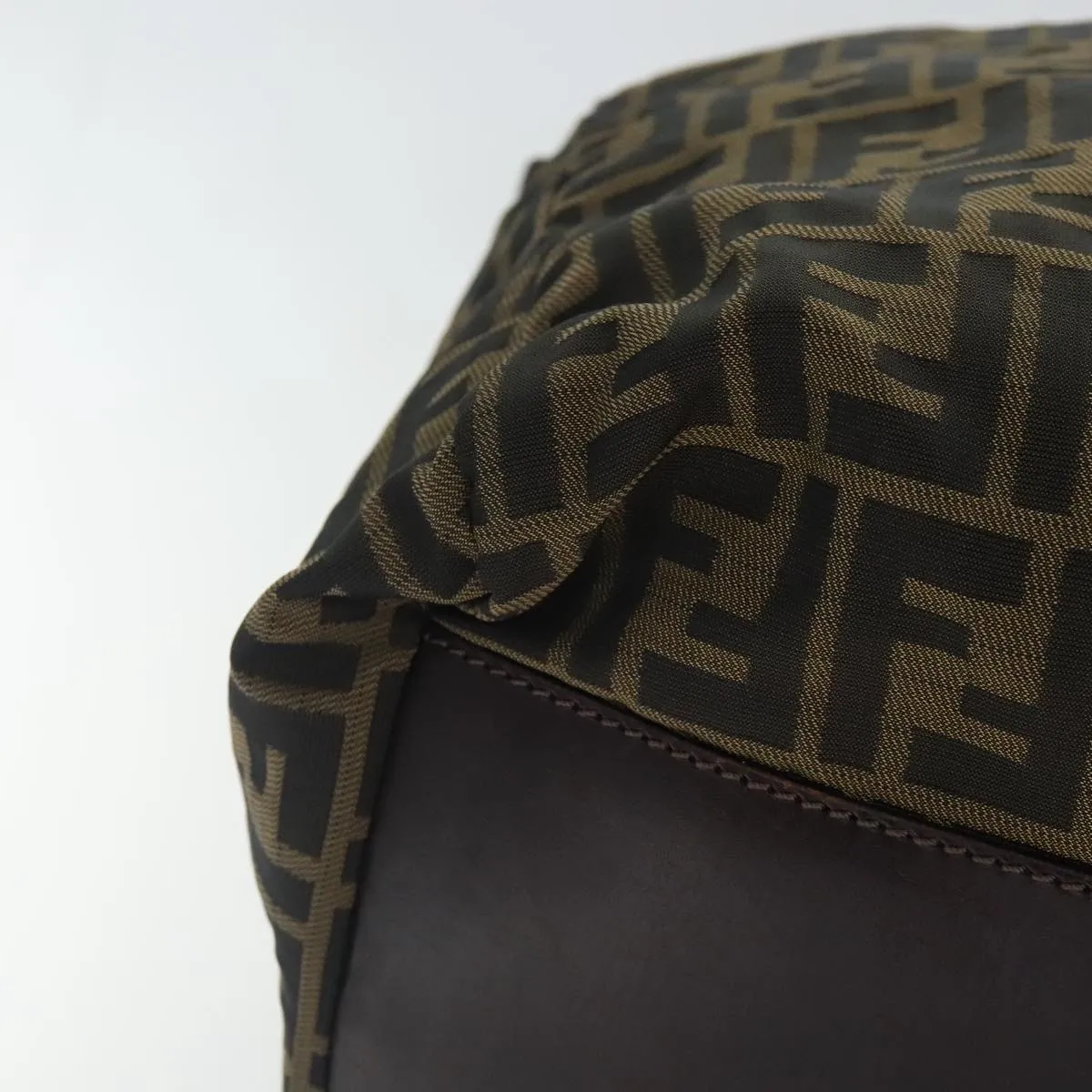 FENDI Zucca Canvas Boston Bag Brown hk1658