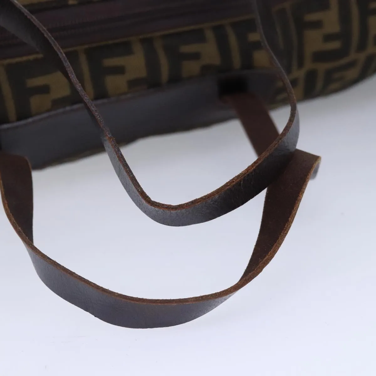FENDI Zucca Canvas Boston Bag Brown hk1658