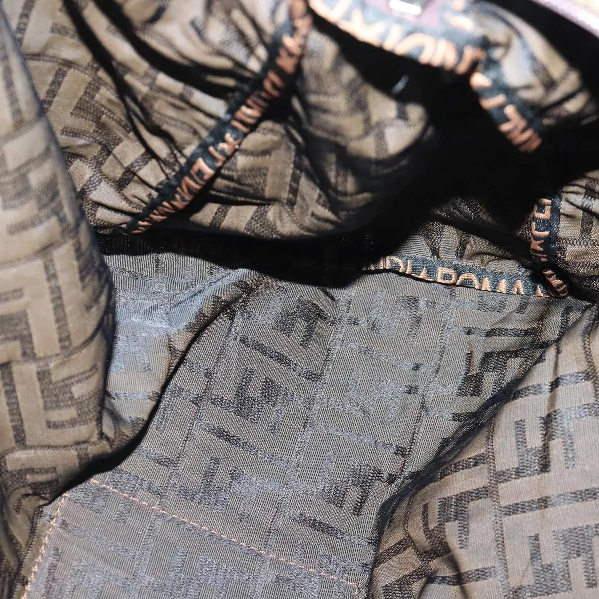 FENDI Zucca Canvas Boston Bag Brown hk1658