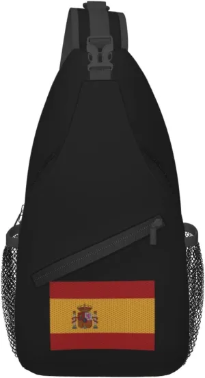 Flag Of Spain Crossbody Bags For Women Men Chest Backpack Gym Shoulder Bag Travel Outdoor Sports Casual Crossbody Bags