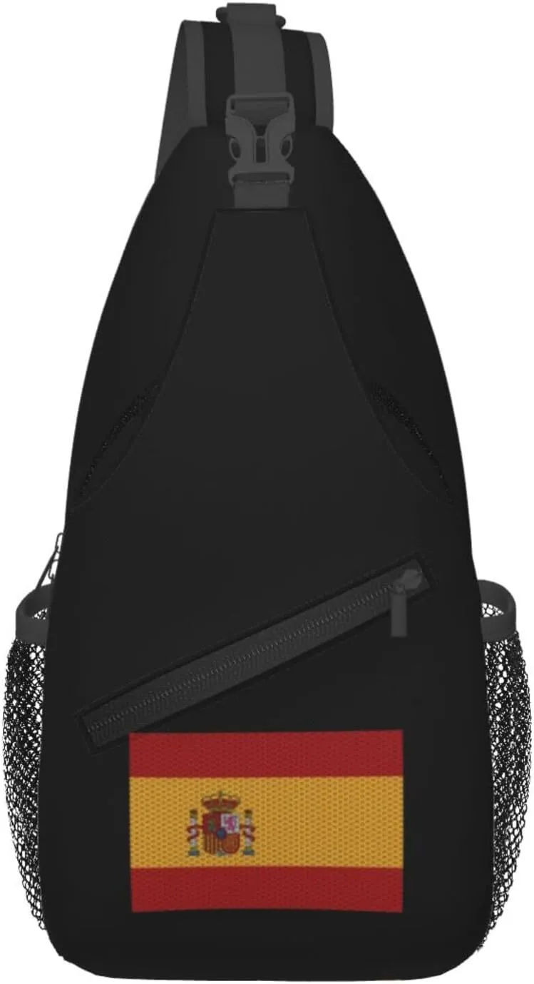 Flag Of Spain Crossbody Bags For Women Men Chest Backpack Gym Shoulder Bag Travel Outdoor Sports Casual Crossbody Bags