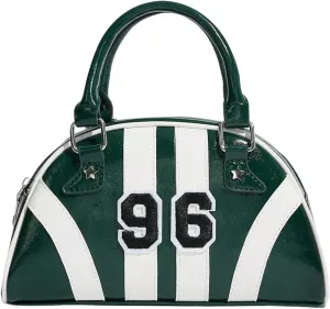 Floerns Women's Colorblock Zipper Handle Bowling Bag Purse Leather Clutch Handbags