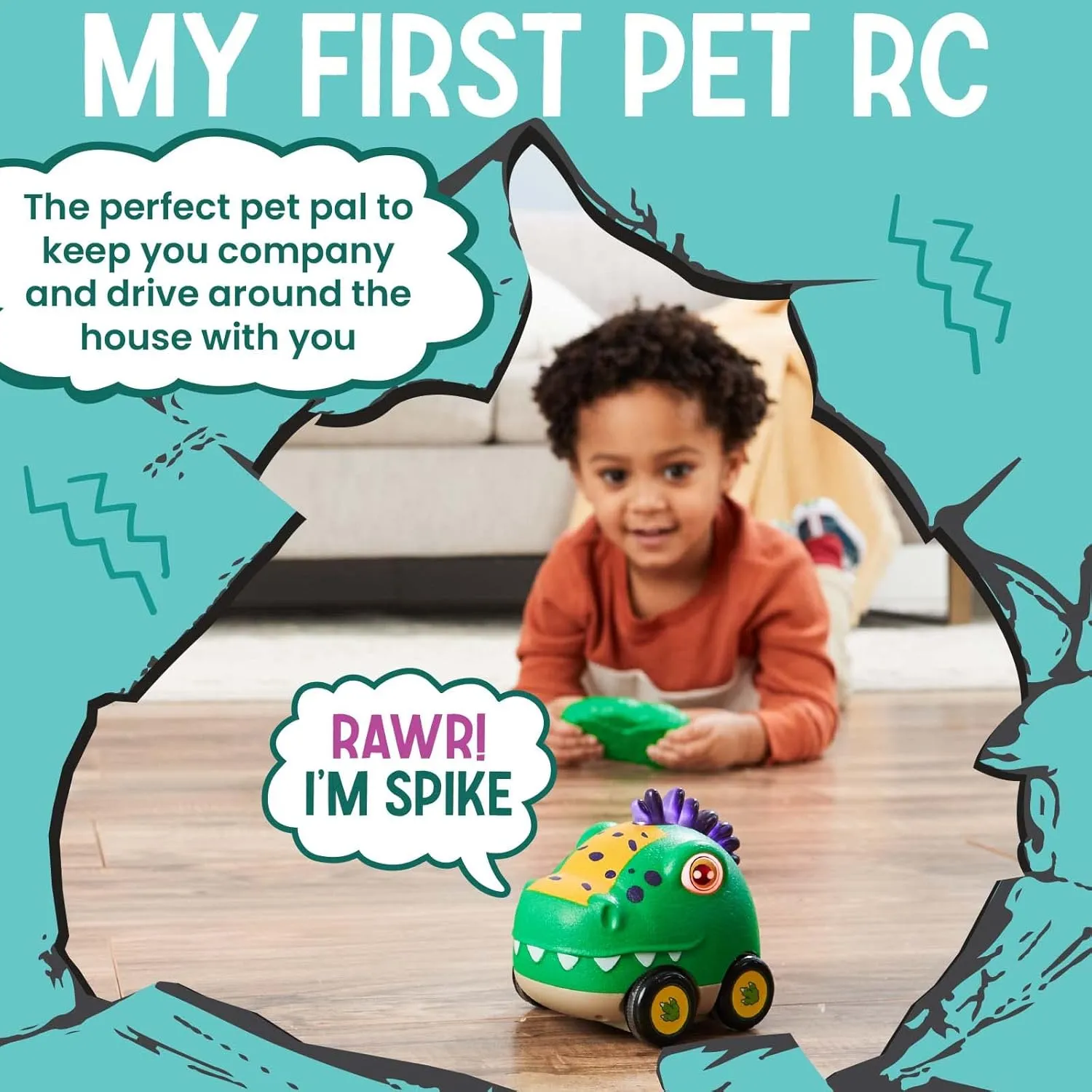 Flybar Poko Petz, Remote Control Car for Toddlers Dinosaur Toys - 2.4GH for Boys and Girls, Light Up, Singing, Talking Toy, Preschool, Best Birthday, Toddler Gifts for Ages 3 and Up