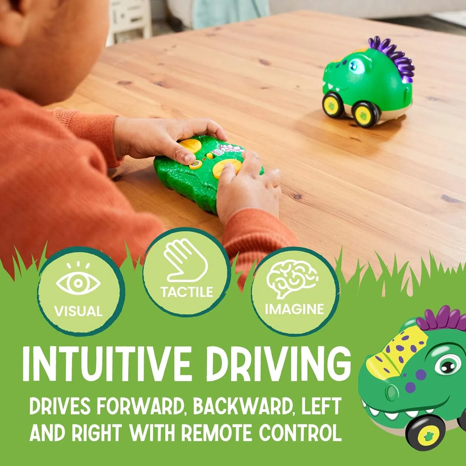Flybar Poko Petz, Remote Control Car for Toddlers Dinosaur Toys - 2.4GH for Boys and Girls, Light Up, Singing, Talking Toy, Preschool, Best Birthday, Toddler Gifts for Ages 3 and Up