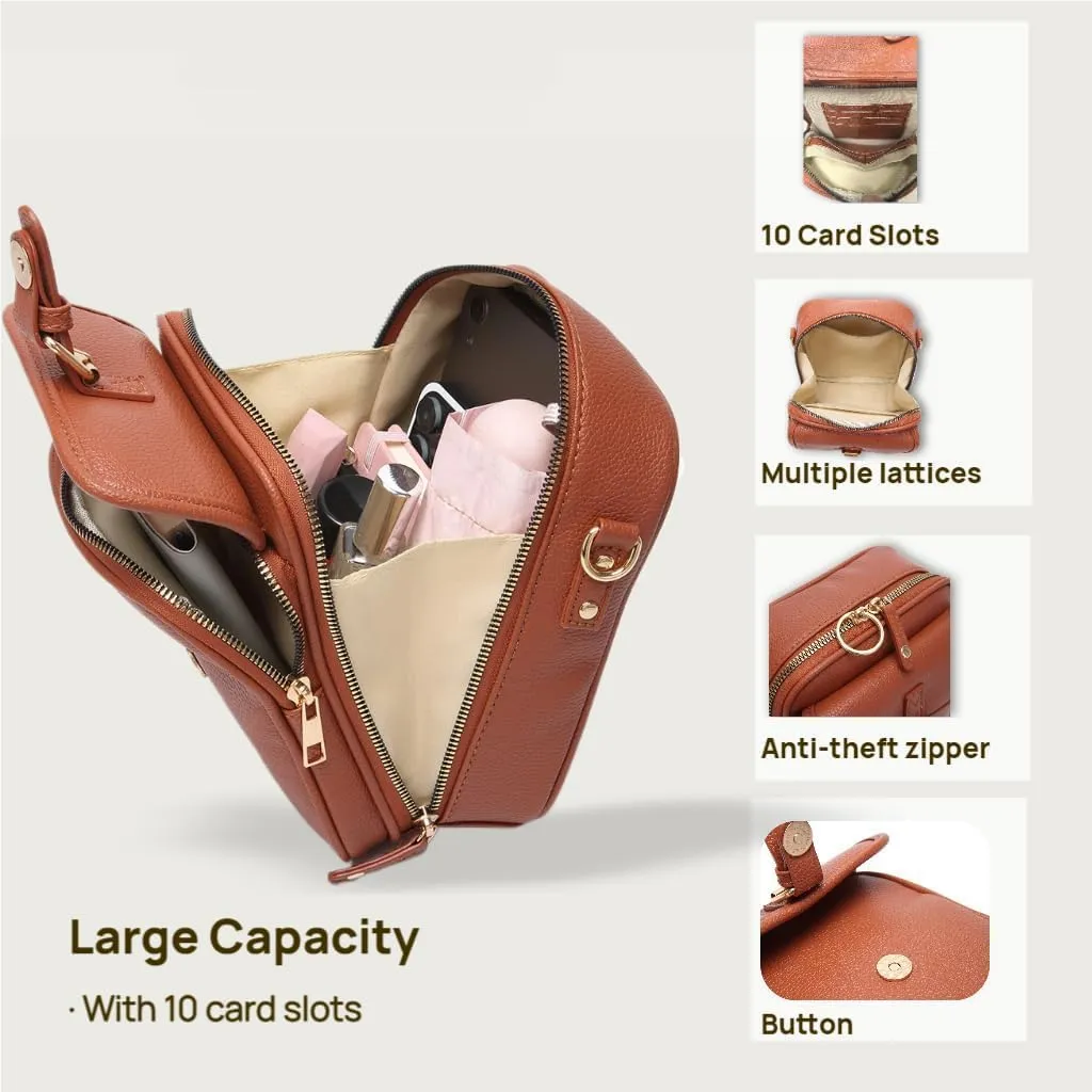 Forcipower Crossbody Bag, Collaboraten Crossbody Leather Bag, Urvashi Crossbody Bags for Women, Retro Double-Layer