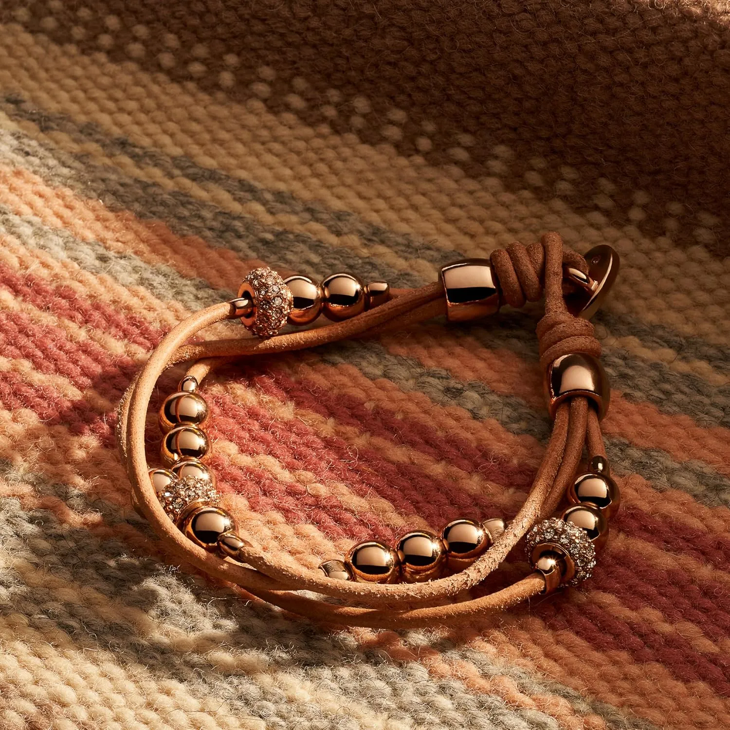 Fossil Women's Stainless Steel and Genuine Leather Bracelet for Women