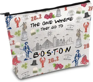 FOTAP Boston Trip Makeup Bag - Souvenir Travel Bag for Boston Housewarming or Vocation Gifts