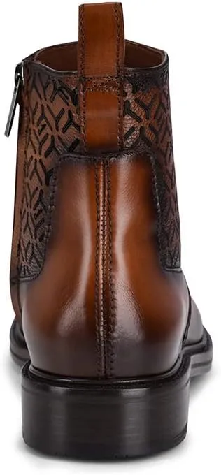 FRANCO CUADRA Men's Dress Booties in Genuine Leather Brown