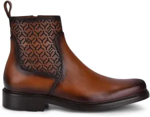 FRANCO CUADRA Men's Dress Booties in Genuine Leather Brown