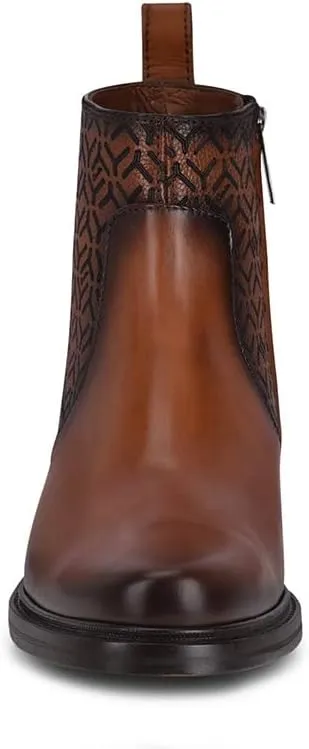 FRANCO CUADRA Men's Dress Booties in Genuine Leather Brown