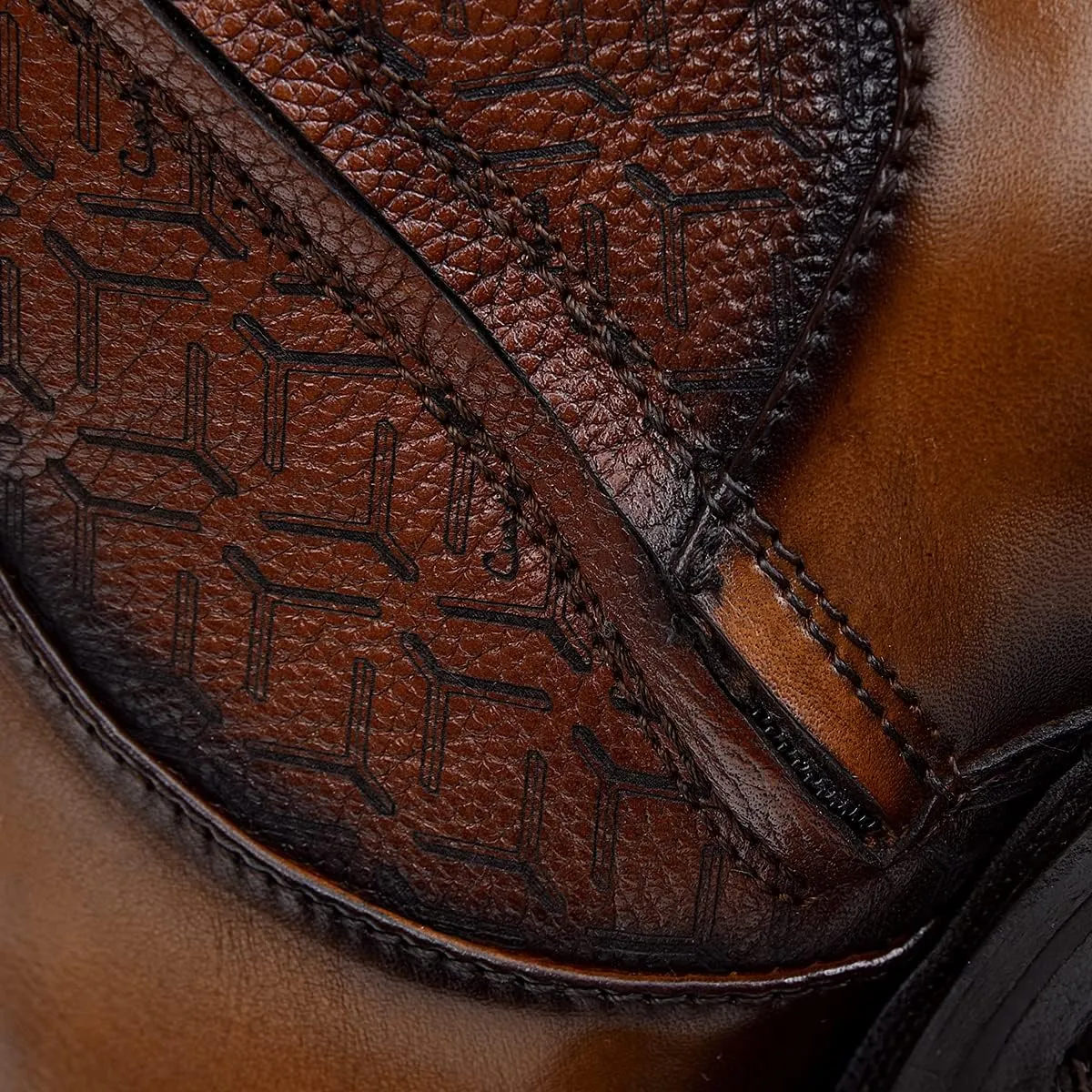 FRANCO CUADRA Men's Dress Booties in Genuine Leather Brown
