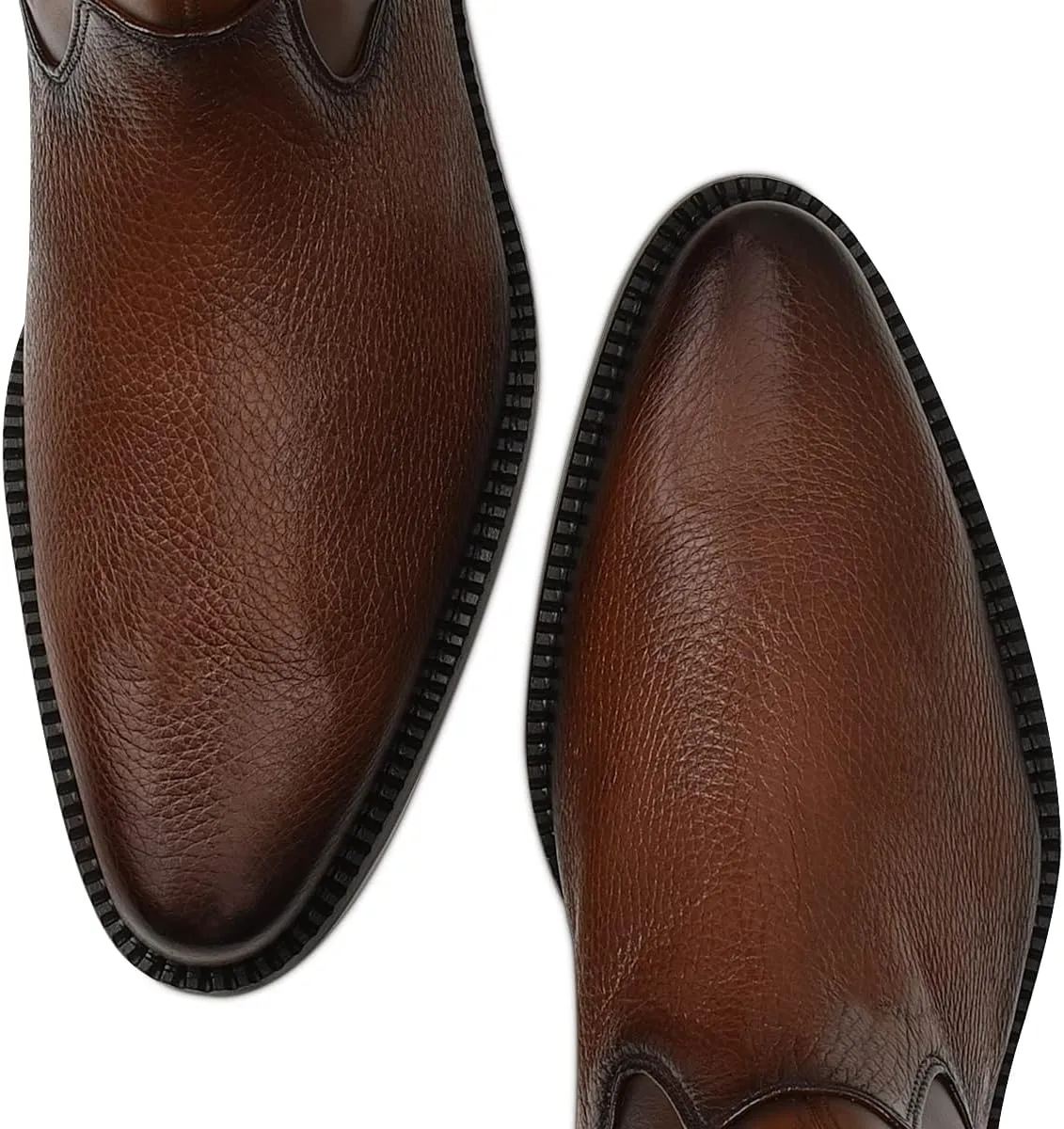 Franco Cuadra Men's Dress Boots in Genuine Deer Leather Brown