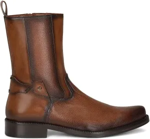 Franco Cuadra Men's Dress Boots in Genuine Deer Leather Brown