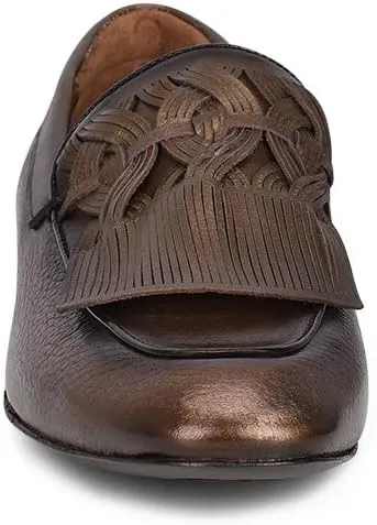 FRANCO CUADRA Women's Slip on Moccasin in Genuine Deer Leather Brown S50VNBR