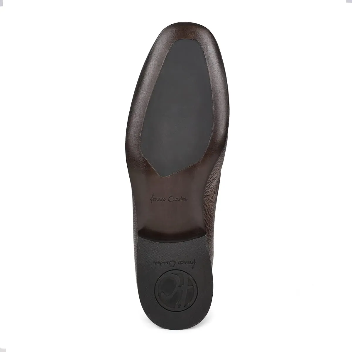 FRANCO CUADRA Women's Slip on Moccasin in Genuine Deer Leather Brown S50VNBR