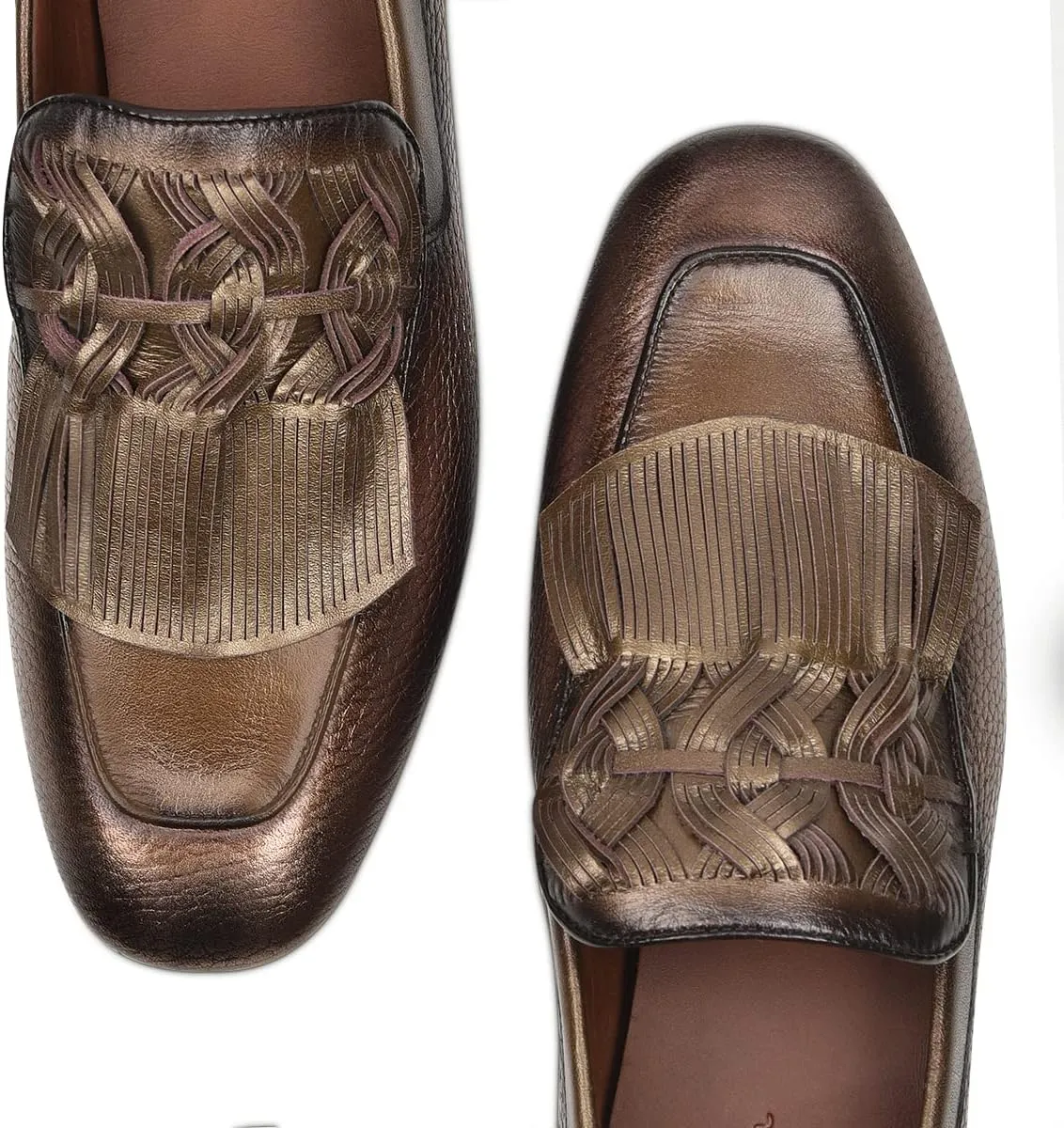 FRANCO CUADRA Women's Slip on Moccasin in Genuine Deer Leather Brown S50VNBR