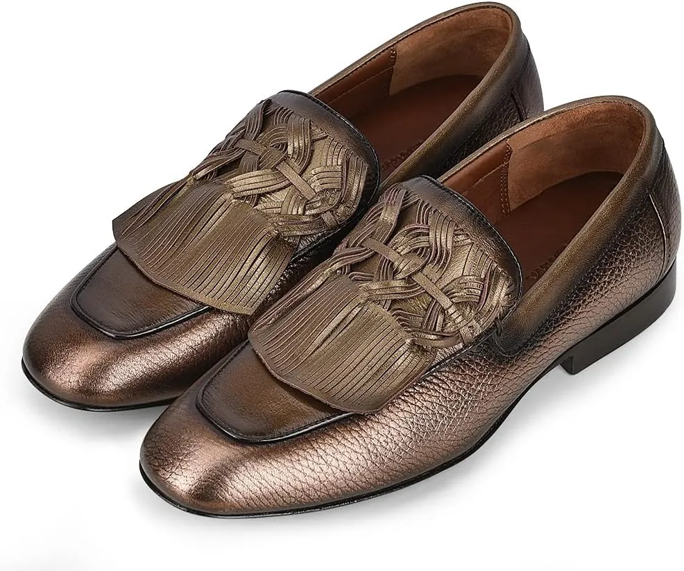 FRANCO CUADRA Women's Slip on Moccasin in Genuine Deer Leather Brown S50VNBR