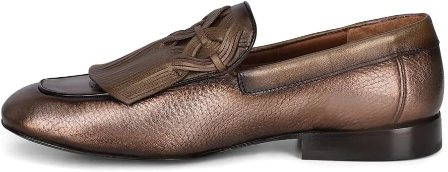FRANCO CUADRA Women's Slip on Moccasin in Genuine Deer Leather Brown S50VNBR