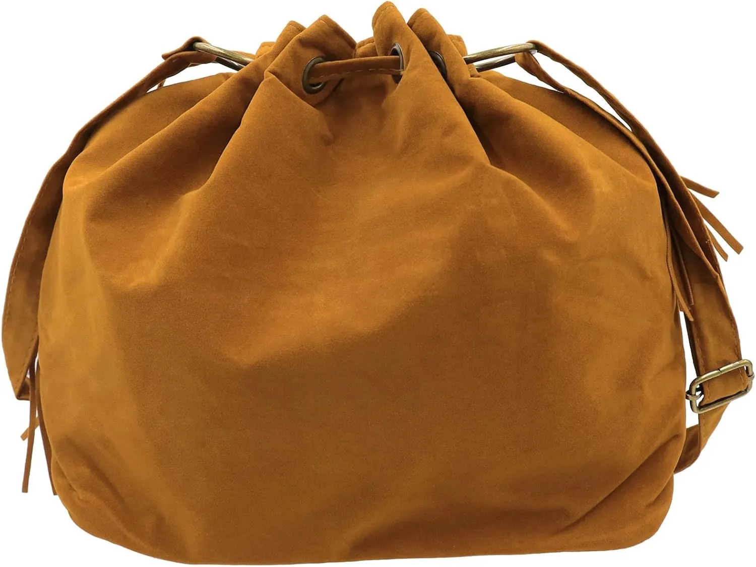 Fringe Hobo Purse Bags for Women Crossbody Purses with Drawstring Ladies Tassel Tote Shoulder Bucket Handbags,Brown