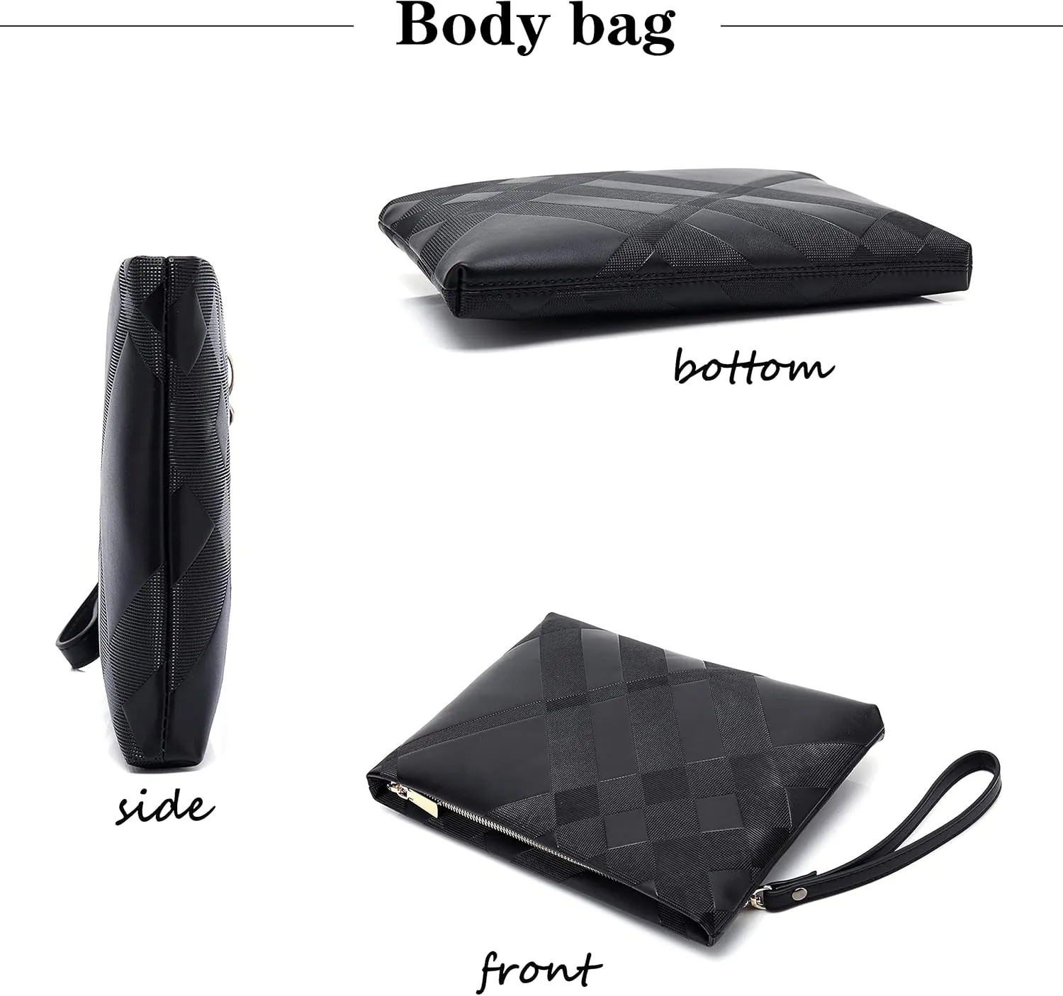 FSD.WG Mens Clutch Bag Man Purse Handbag 12 inches Large Hand Bag Big Clutch Wallet