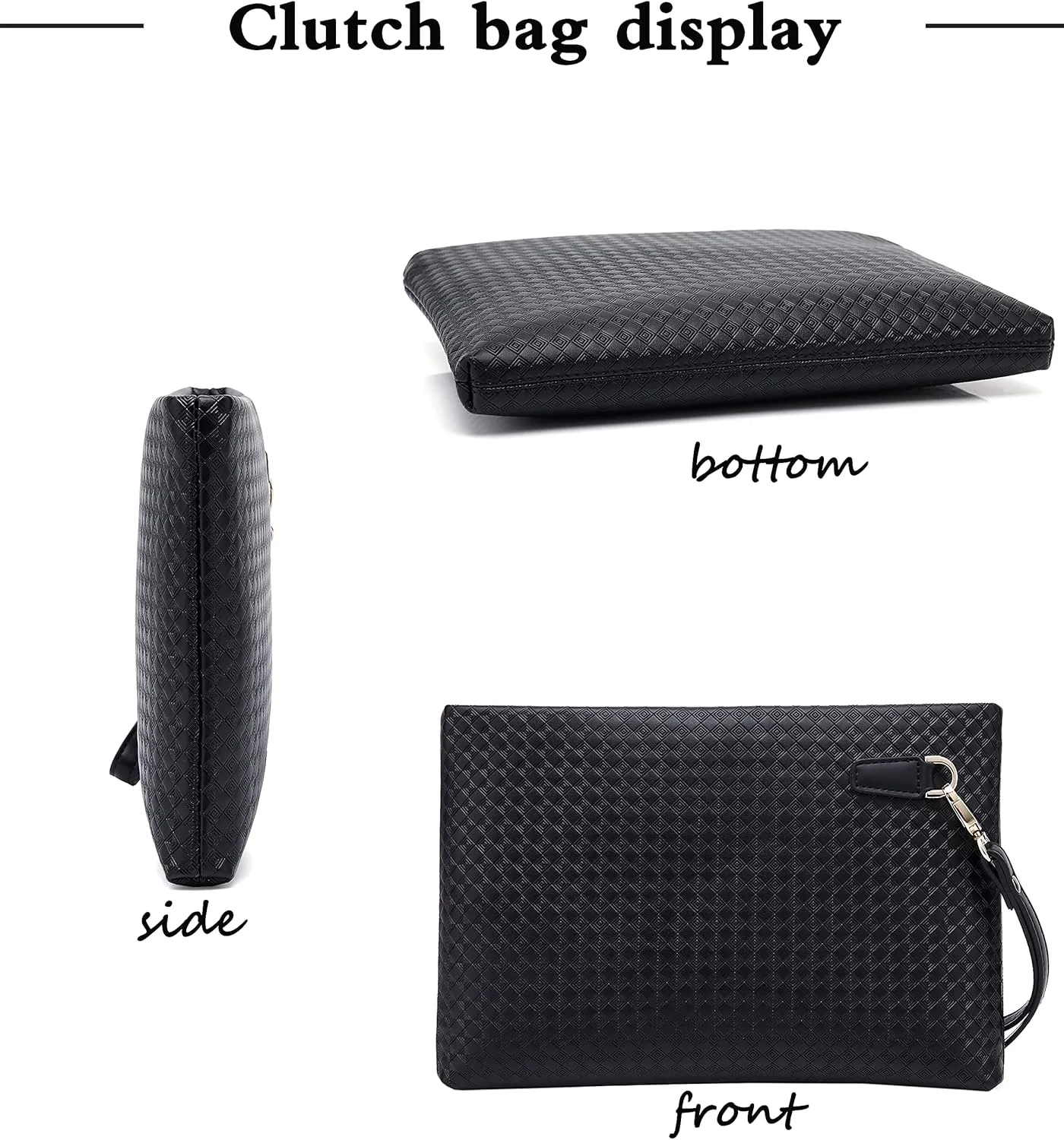 FSD.WG Mens Clutch Bag Man Purse Handbag 12 inches Large Hand Bag Big Clutch Wallet