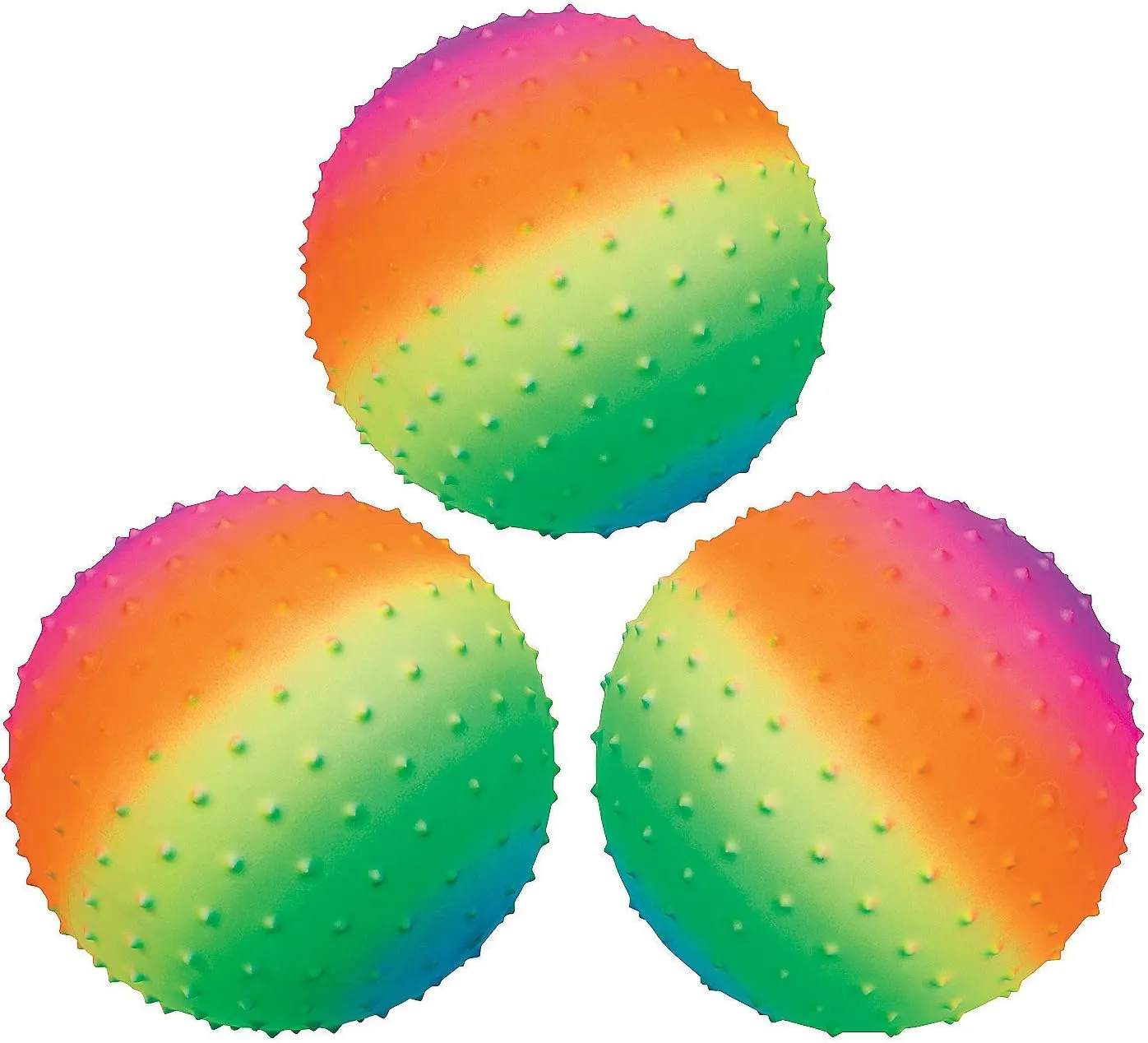 Fun Express Rainbow Spike Ball - 12 Pieces - Educational and Learning Activities for Kids