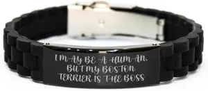 Funny Boston Terrier Dog Quote Glide lock Clasp Valentine's Unique Gift, Gifts from Friends, Family, Women, Men for Boston Terrier Dog Lovers, Inspirational Boss of the House