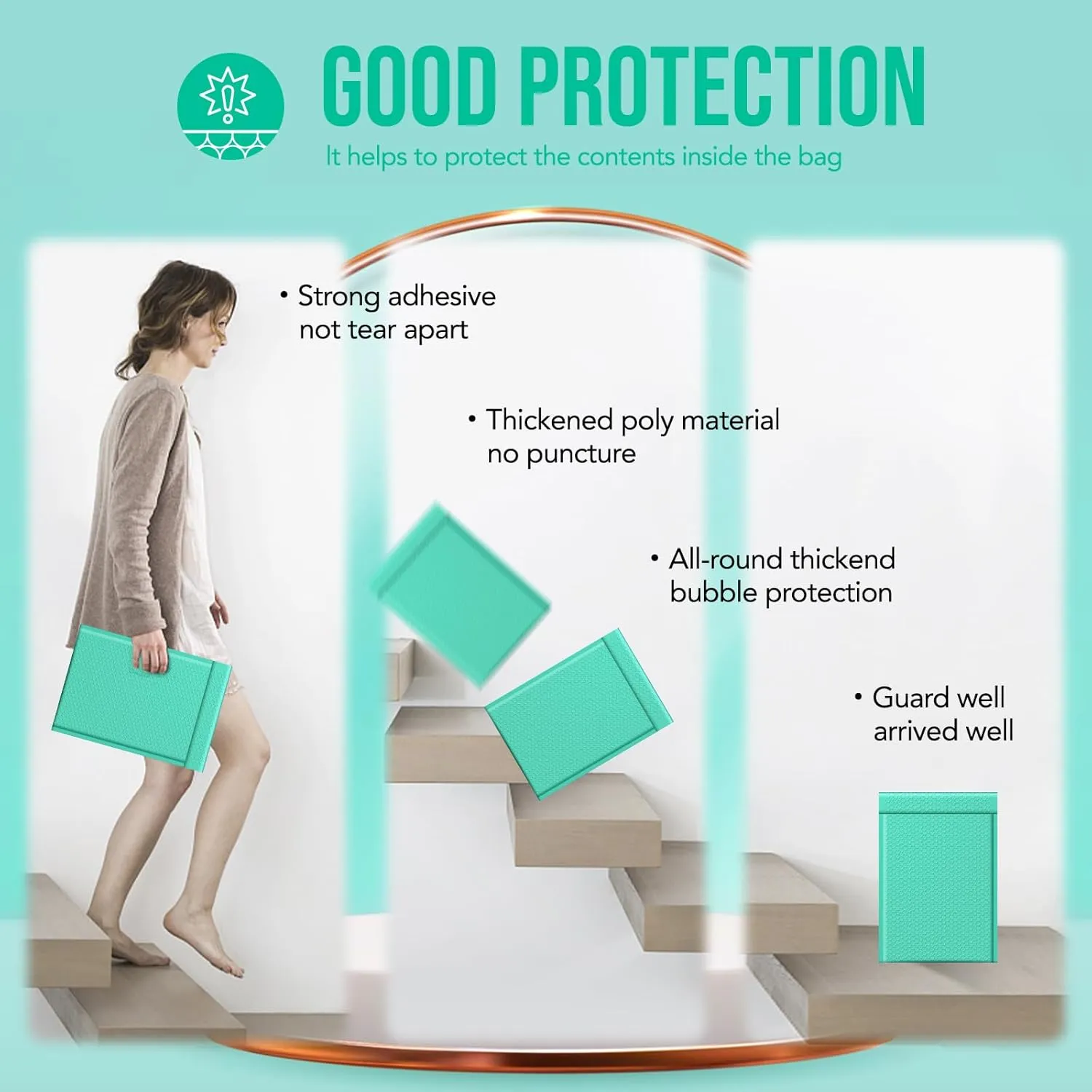 Fuxury Large Bubble Mailers 10.5x16" 40 Pack Thick Padded Envelopes Opaque Mailing Envelopes Bubble Padded Mailers Shipping Bags for Packaging #5 Teal