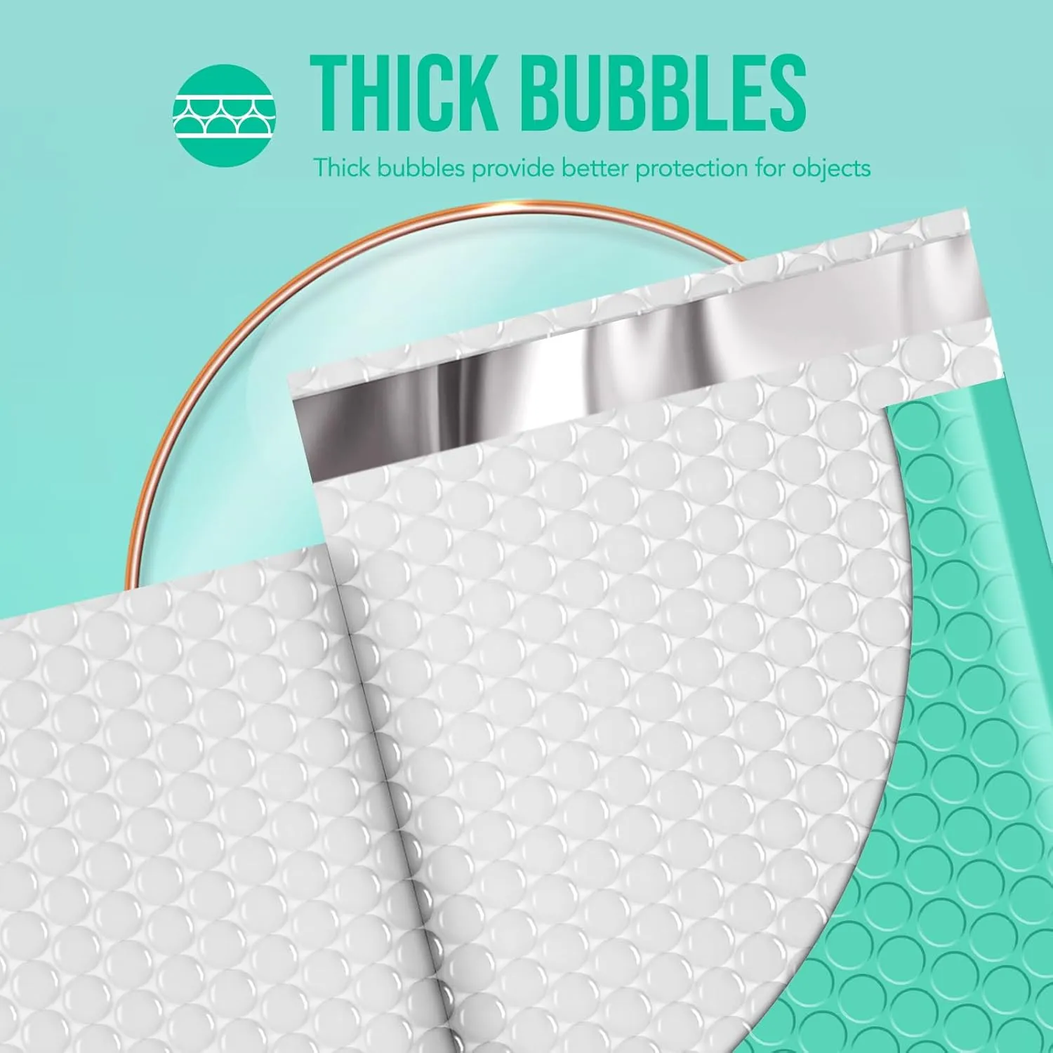 Fuxury Large Bubble Mailers 10.5x16" 40 Pack Thick Padded Envelopes Opaque Mailing Envelopes Bubble Padded Mailers Shipping Bags for Packaging #5 Teal